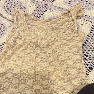 Elegant Lace Beige Top